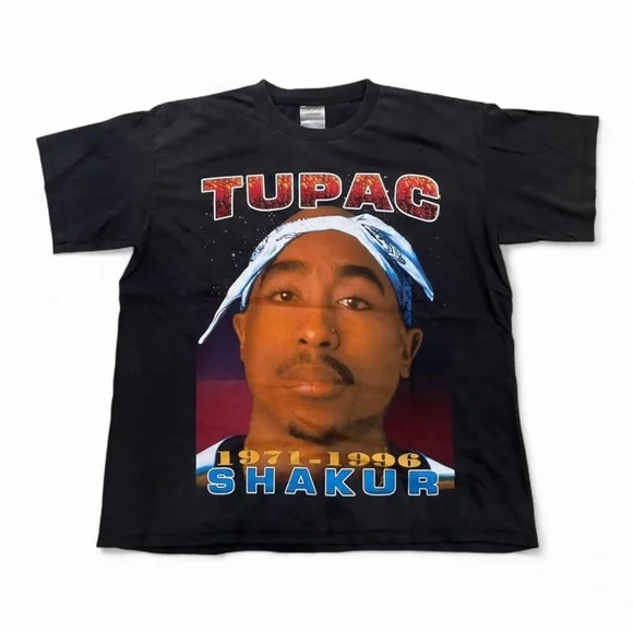 Vintage Tupac Black 1996 size large Tupac Shakur graphic tee #90s #rap - Picture 1 of 7